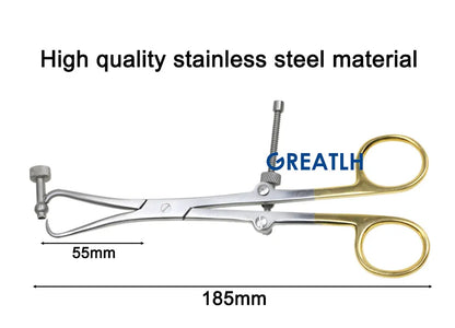 GREATLH Orthopedic Bone Reduction Forceps with Drill Guide Autoclavable Orthopedic Veterinary Instruments Stainless Steel