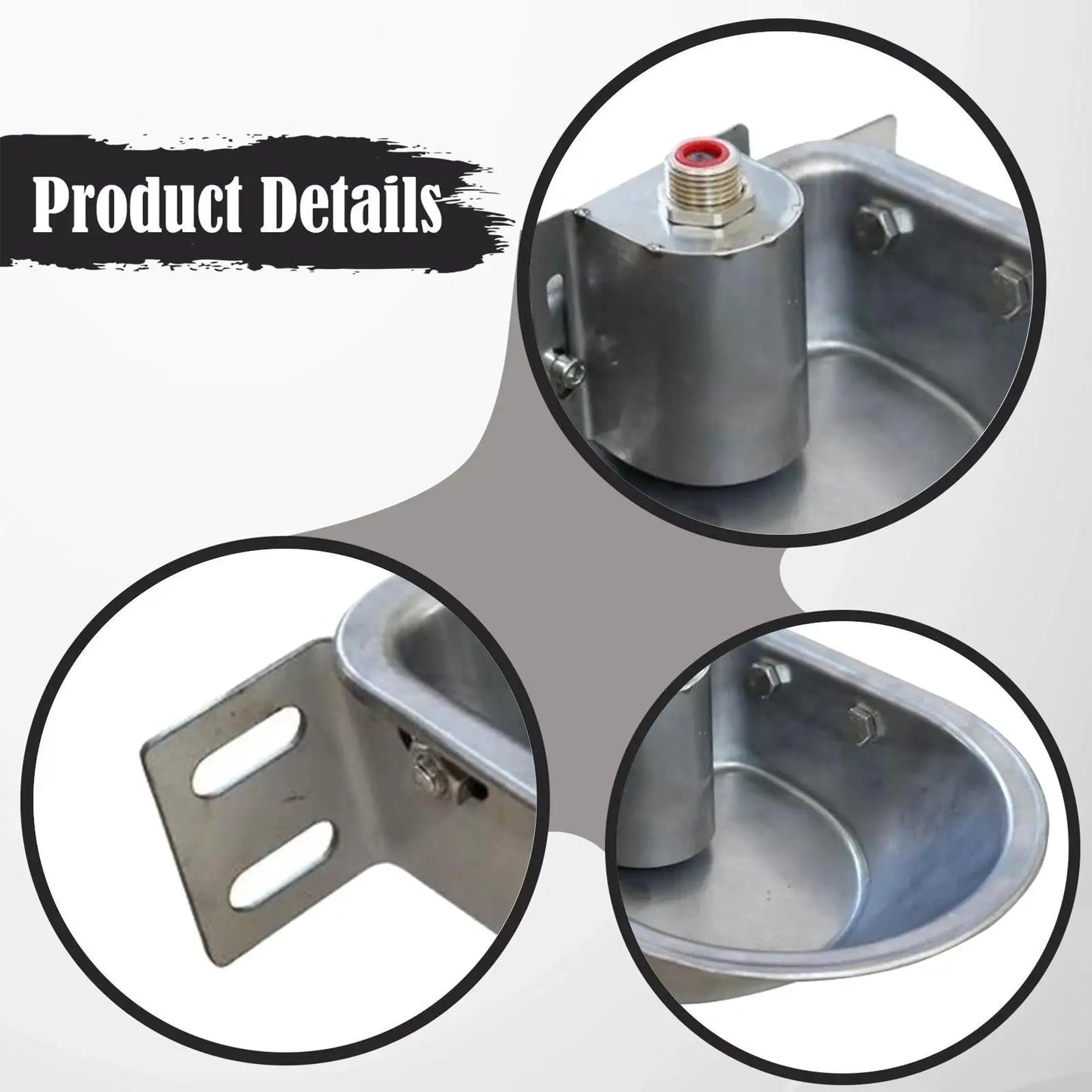 Stainless Steel Automatic Waterer Bowl for Sheep Cattle Horses Goats Dog Drinking Fountain Farm Animal Supply
