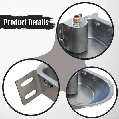 Stainless Steel Automatic Waterer Bowl for Sheep Cattle Horses Goats Dog Drinking Fountain Farm Animal Supply