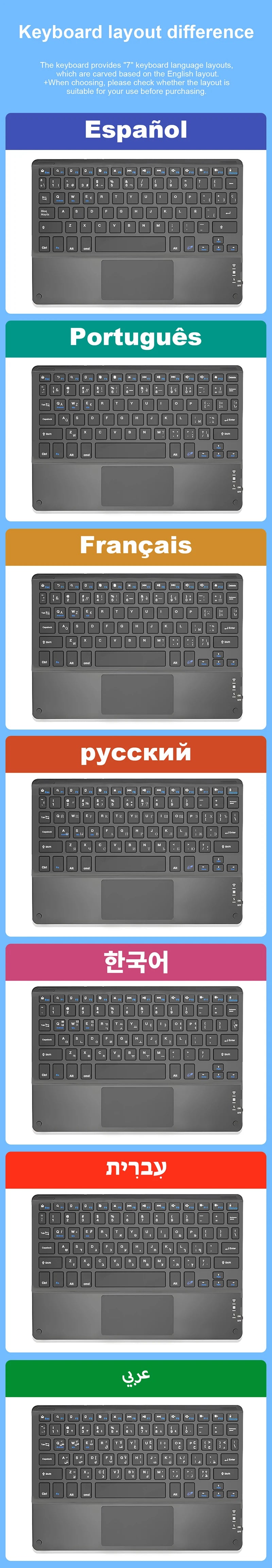 Touchpad Bluetooth Keyboard For Smart Phone PC Computer Laptop Wireless Keyboard  For iOS Android Windows for iPad Keyoboard