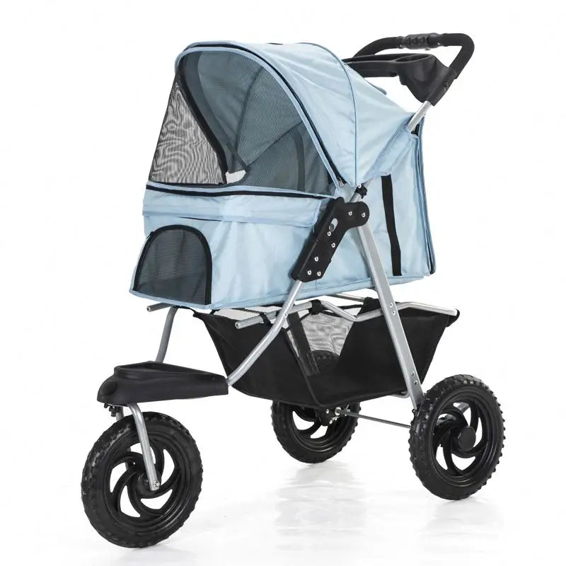 Dog Golden Retriever Pet Stroller Large Fruit Tray Adjustable Foldable for Small Medium Dog Outdoor Travel