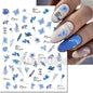3d Nails Art Decals Spring Fruits Pink Full Tips Peony Magnolia Flowers Adhesive Sliders Stickers Decoration For Nails Manicure