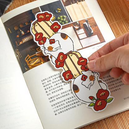 30 Sheets/Set Cute Cat Bookmark for Reading Creative Cat-Shaped Paper Bookmarks Decorative Paper Cards Stationery Gift