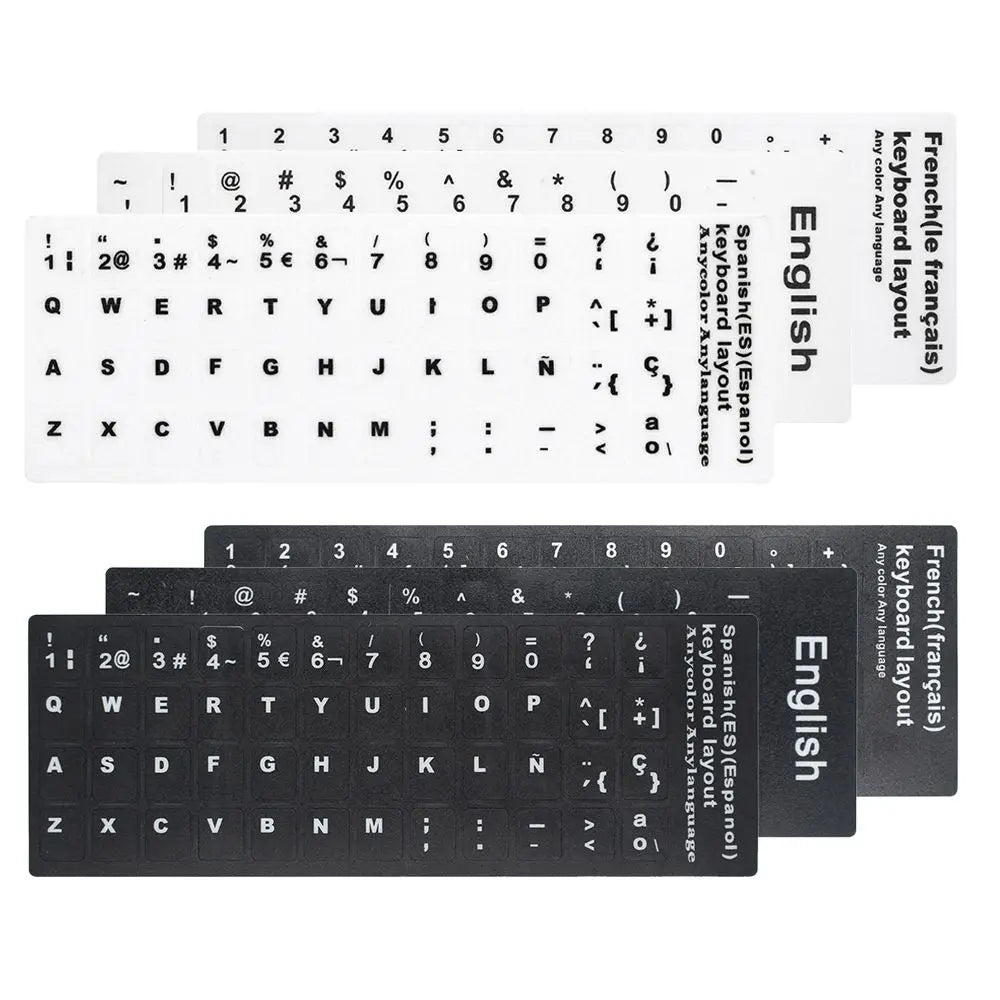 Non-slip English Arabic Keyboard Stickers Wear-resistant Laptop Keyboard Stickers Russian Letter Deutsch Spanish Alphabet Layout