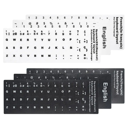 Non-slip English Arabic Keyboard Stickers Wear-resistant Laptop Keyboard Stickers Russian Letter Deutsch Spanish Alphabet Layout