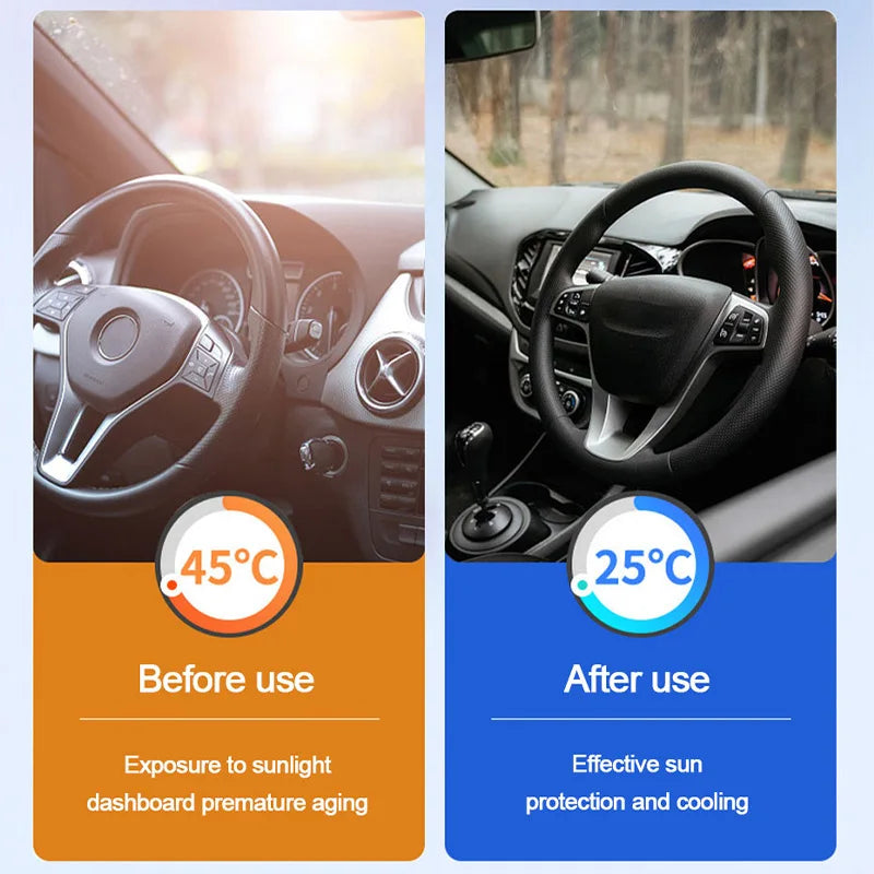 SEAMETAL Car Front Sunshades Foldable Windshield Sun Blocker Universal Fit for Car,Truck,SUV