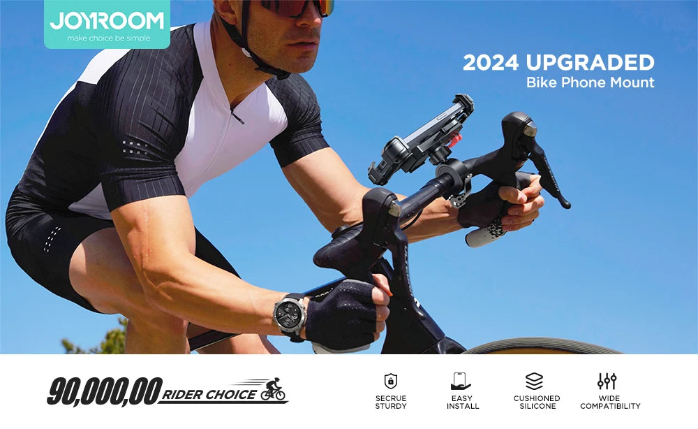 Joyroom Motorcycle Phone Mount Upgrade Bike Phone Holder Ultra-Stable Bicycle Phone Mount Handlebar Cell Phone Clamp for Scooter