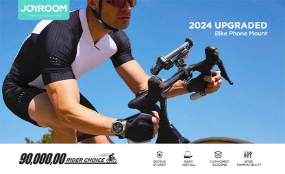 Joyroom Motorcycle Phone Mount Upgrade Bike Phone Holder Ultra-Stable Bicycle Phone Mount Handlebar Cell Phone Clamp for Scooter