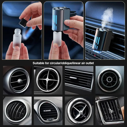 New Car Air Vent Aroma Humidifier Air Diffuser With Atmosphere Light Electric Air Freshener Car Fragrance For Removing Odors
