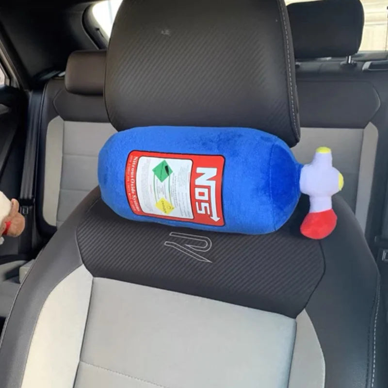 New Car Neck Pillow Car Headrest for Driver Front NOS Nitrous Oxide Bottle Car Decor Headrest Cushion Plush Pillow Auto Parts
