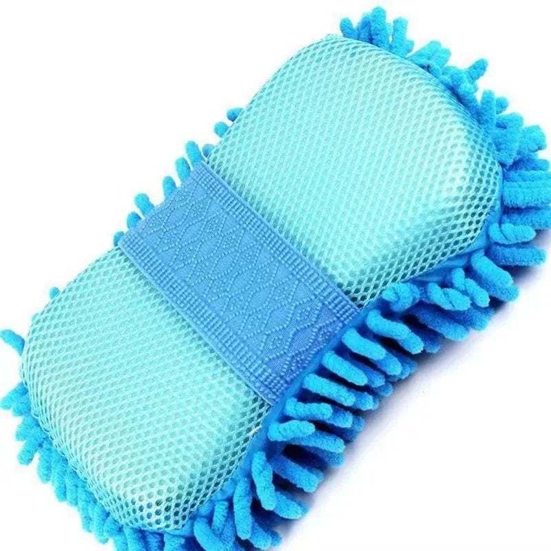 Car Wash Gloves Microfiber Wipe Car Sponge Scratch Free Car Wash Cleaning Coral Velvet Double-Sided Cleaning Tool