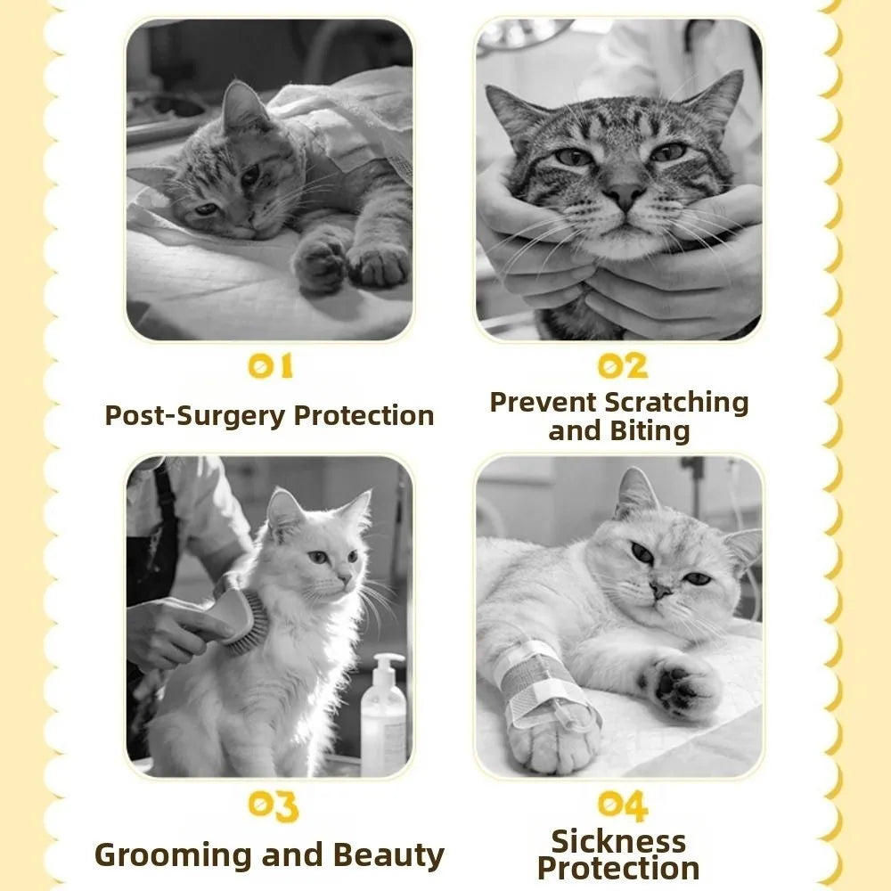 Cartoon Cat Elizabeth Collar Strawberry Bees Cat Neck Protective Circle Breathable Anti-Scratch Cat Dog Grooming Cover