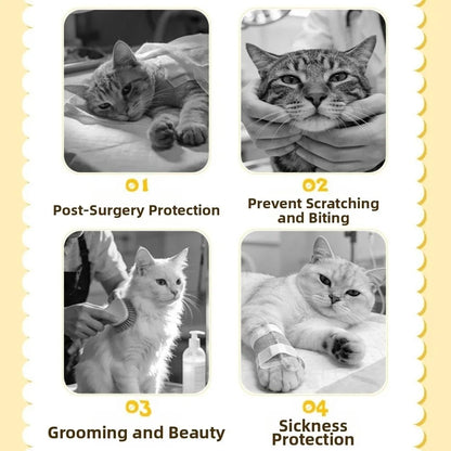 Cartoon Cat Elizabeth Collar Strawberry Bees Cat Neck Protective Circle Breathable Anti-Scratch Cat Dog Grooming Cover