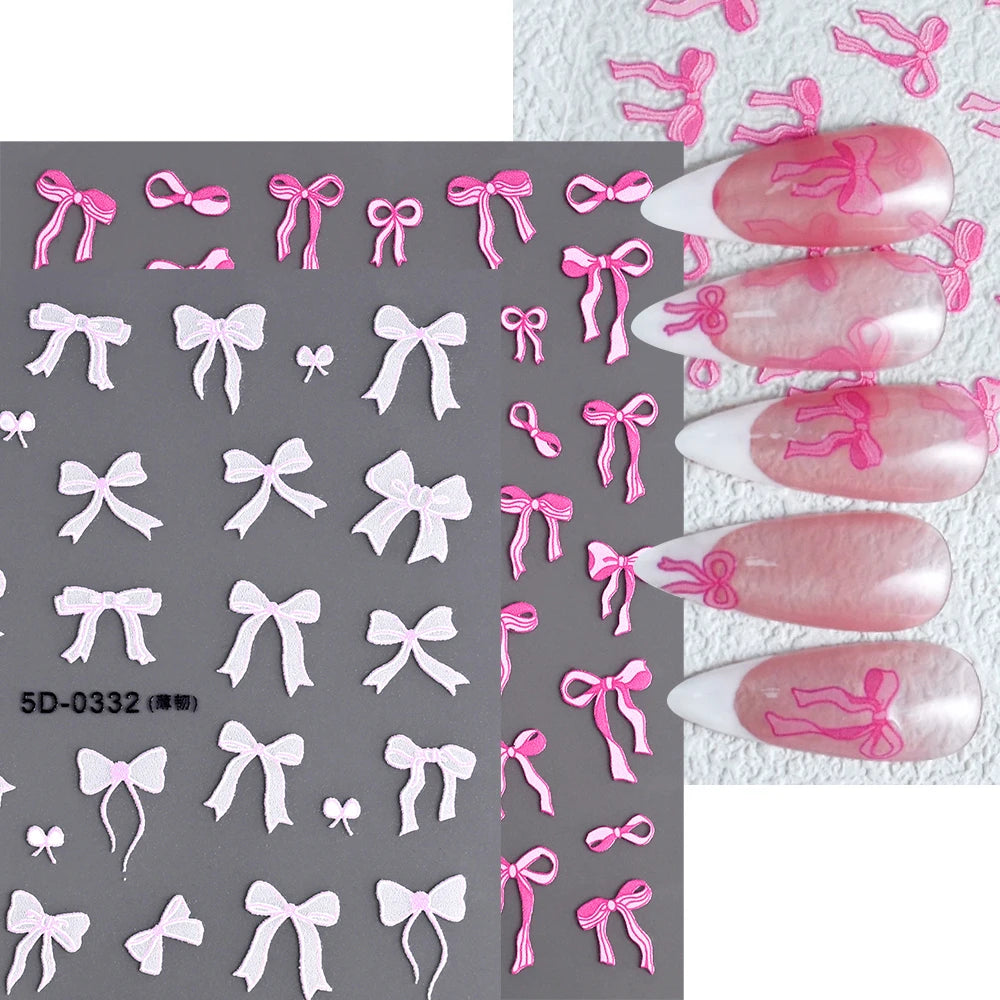 2Sheets French Gradient Line Nail Art Stickers 3D Self-Adhesive White+Black Slider Design Stencil Manicure Guides DIY Nail Decor
