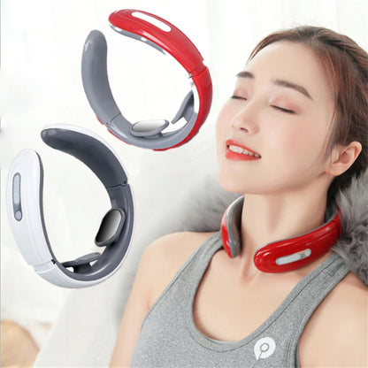 Ems Electric Neck Massager 6-Mode 9-Speed Massager Muscle Relaxation Battery Neck Massager Tool Relax Cervical Relief Pain