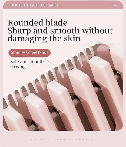 Electric Razor for Women Bikini Underarm Lady Facial Razor Waterproof Double Head Hair Removal Epilator Electric Female Trimmer