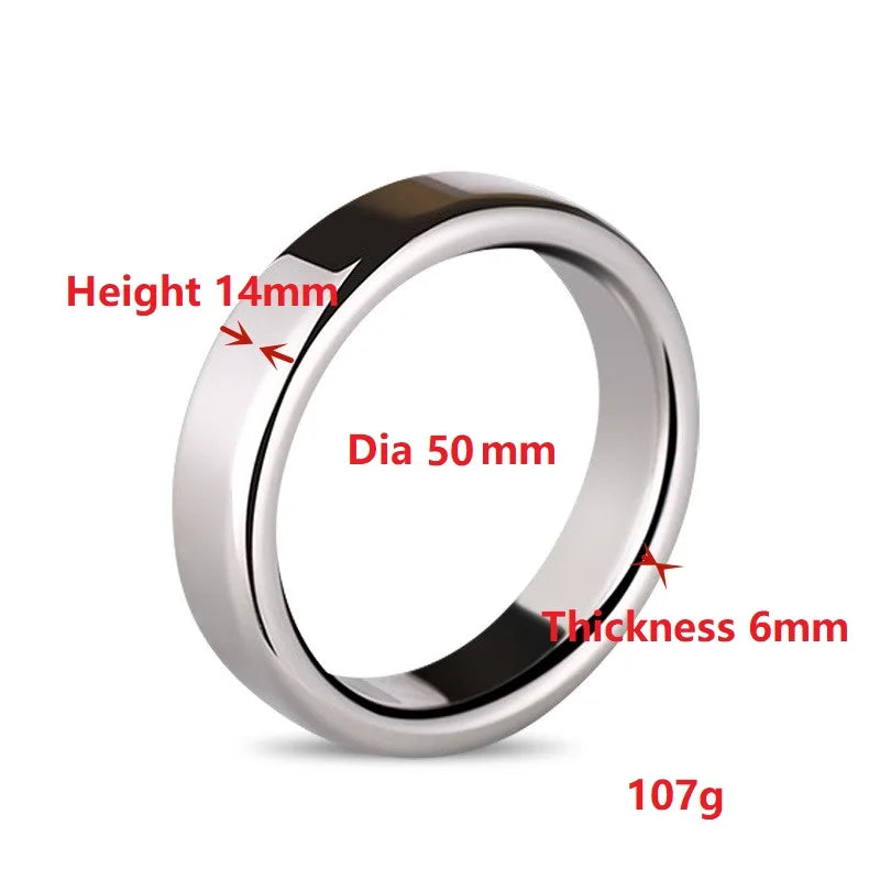 Top Quality Small Large Size Male Penis Ring Lock Stainless Steel Heavy Metal Cock Ring Ball Stretcher Erection Sexy Toy For Man