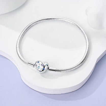 Original 925 Sterling Silver Bracelets 17-20CM Love Heart Flowers Butterfly Charms Beads Bracelet For Women Fashion Jewelry Gift