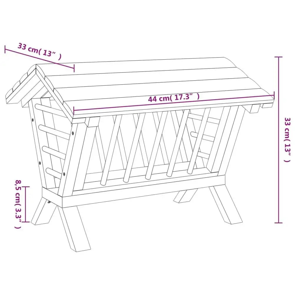 44x33x33 Cm Rabbit Hay Feeder, Solid Fir Wood Hay Rack, Large Capacity Feeding Holder, Helps Reduce Hay Mess, Easy To Use, For Rabbit Cage, Bunny Hutch, Small Animal Feeding Area