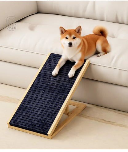 Solid Wood Dog Ramp for Bed Couch Non Slip Pet Stairs Senior Small Dogs Cat Climbing Ladder Gentle Slope Elderly Pets Indoor