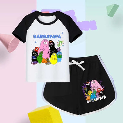 barbapapa Children's Suit for Girls Children's Clothing Girl Child Tracksuit Pajamas Kids Football Kits Korean Popular Clothes