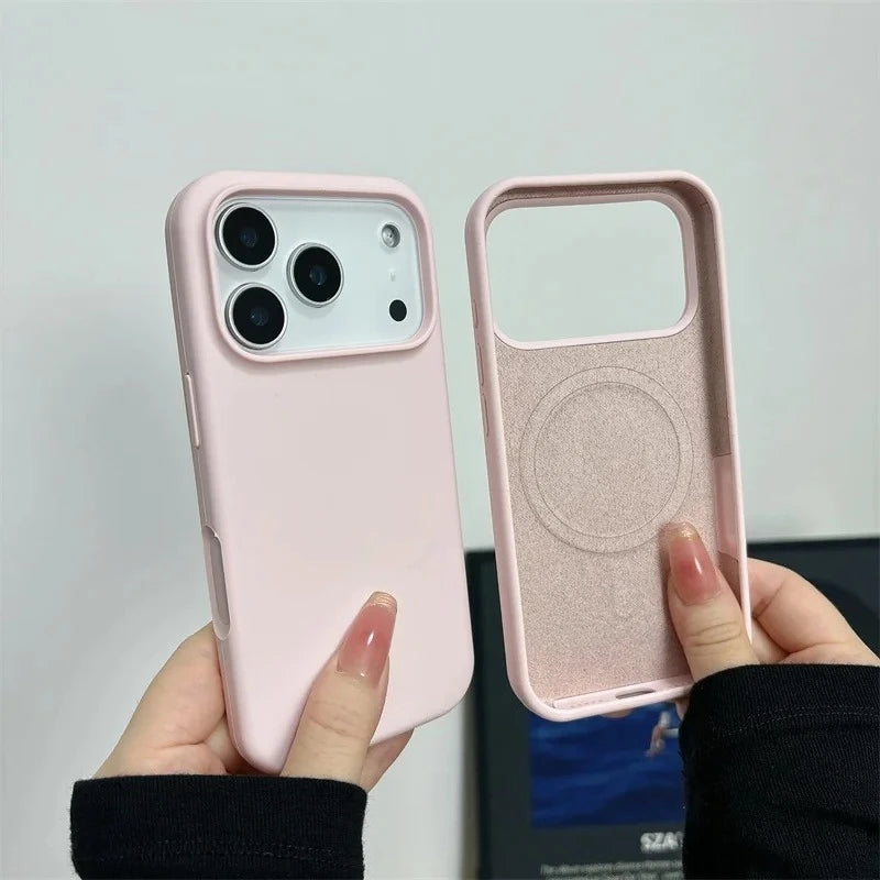 Liquid Silicone Magnetic Phone Case For iPhone 17 Air 16 13 15 14  Pro Max Plus for Magsafe Shockproof Protective Cover Funda