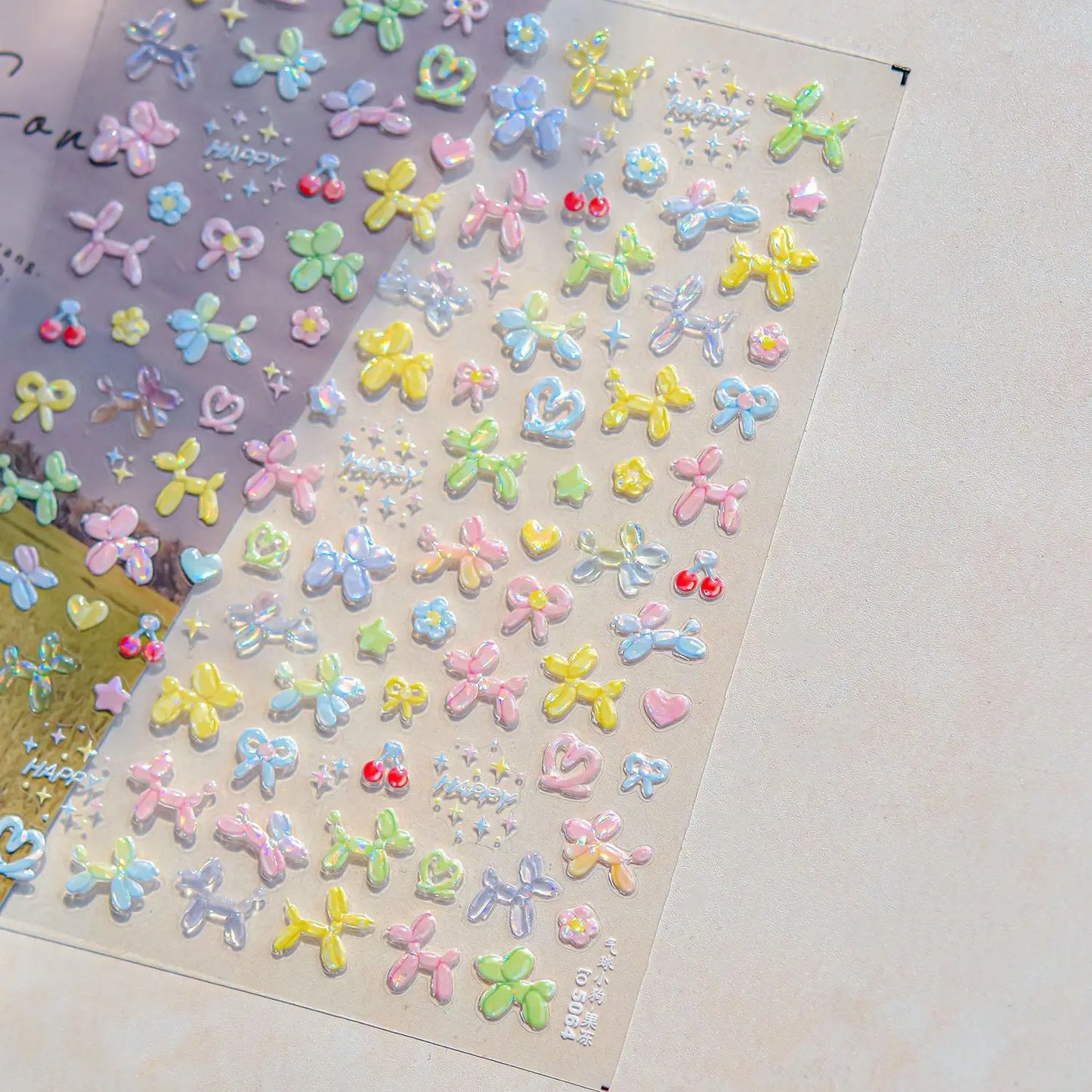 Iridescent Water Bubbles Shiny Stars Colorful 5D Nail Art Stickers Dreamy Water Drop Self Adhesive Decorations Manicure Decals
