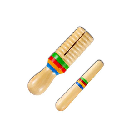 Wooden Music Instruments for Kids Rhythm Maracas Castanet Flute Jingle Bells Harmonica Trumpet Fiesta Carnival Party Favors