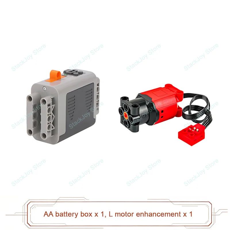 MOC Power Functions M/L/XL Motor Battery Box IR Remote Receiver for RC Car Robot Model Building Blocks Technical Modified Parts