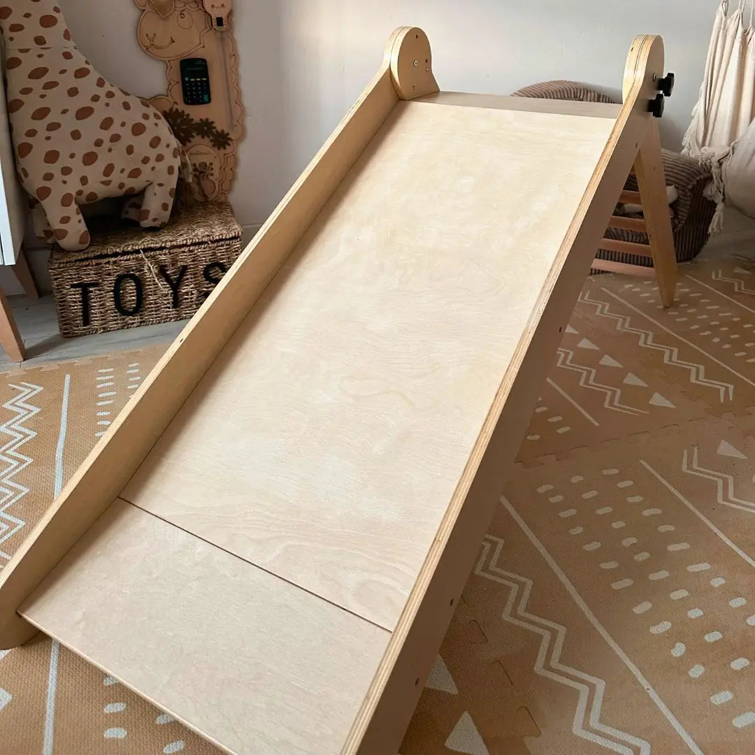 Mamabrum Large Wooden Children's Slide Ladder Folding Montessori Educational Toy for Toddler 3 + 4 + 5 +