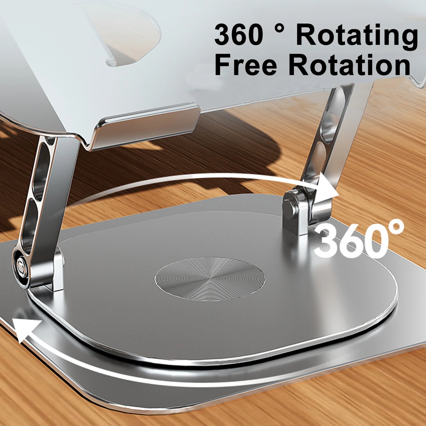Laptop Stand 360° Rotatable Aluminum Alloy Tablet Cooling Stand with Folding Fan Radiator Support Lift Anti-skid for 7-17 Inch