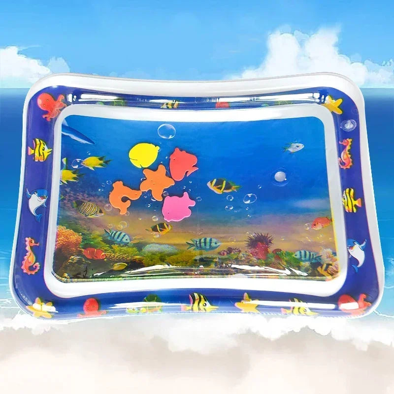 Baby Inflatable Water Play Mat Tummy Time Activity Pad Summer Water Play Mat PVC Early Learning Crawling Exercise Mat for Baby