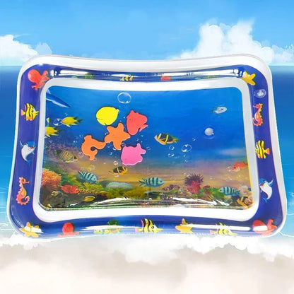 Baby Inflatable Water Play Mat Tummy Time Activity Pad Summer Water Play Mat PVC Early Learning Crawling Exercise Mat for Baby