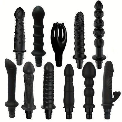 1pc Black Silicone Massage Head, Fascia Gun Massage Head, With Multiple Uses, Including Three Interfaces, Used For Fascia Gun