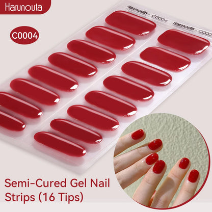 Gradient Auroras Semi Cured Gel Nail Strips Sparkly Shinning DIY Gel Polish Stickers for Nails Works with UV/LED Nail Lamps