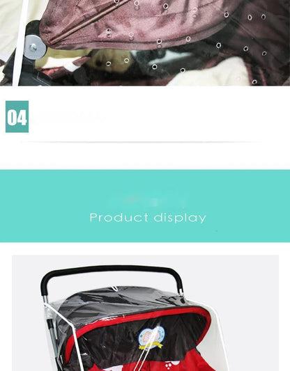 Universal Type Breathable Baby Pushchs Rain Cover For Twins Transparent Environmentally PVC Stroller Raincoat Wind Dust Shield