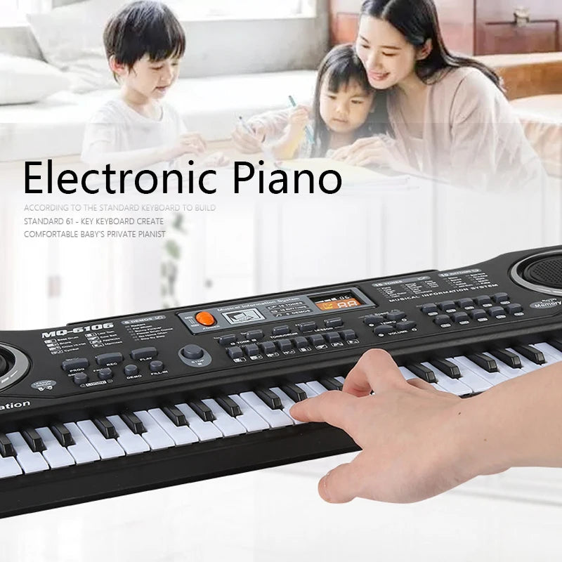 61-key Children's Electronic Piano Keyboard Portable Educational Toy Musical Instrument Organ With Mike Children's Beginner Gift