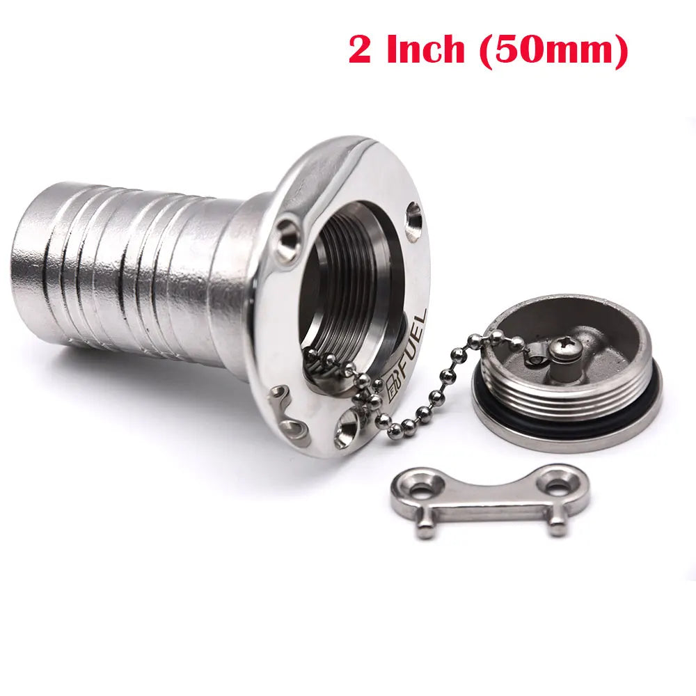 AD New Stainless Steel 316 Deck Filler GAS DIESEL FUEL WASTE WATER 38mm 50mm Mirror Polish Marine Boat Hardware Deck Filler Cap