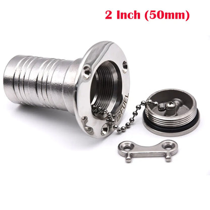 AD New Stainless Steel 316 Deck Filler GAS DIESEL FUEL WASTE WATER 38mm 50mm Mirror Polish Marine Boat Hardware Deck Filler Cap