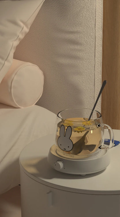 Miffy Cup Heater Coffee Mug Warmer Timer Heating Coaster Smart Thermostatic Heating Pad Hot Plate Hot Milk Coffee Cup Warmer