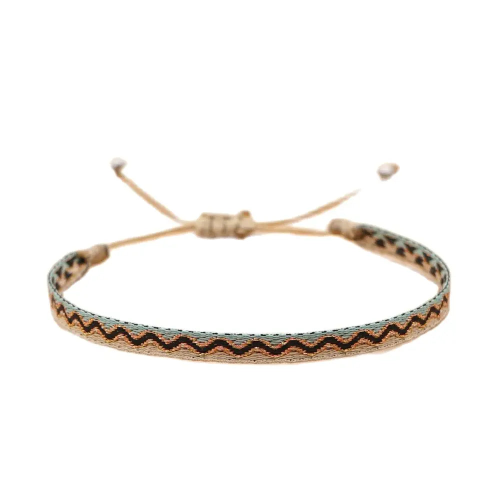 KKBEAD Wholesale Handwoven Bracelet Colombia Cloth Braided Wristband Bracelets for Women Men Gift Hippie Boho Friendship Jewelry