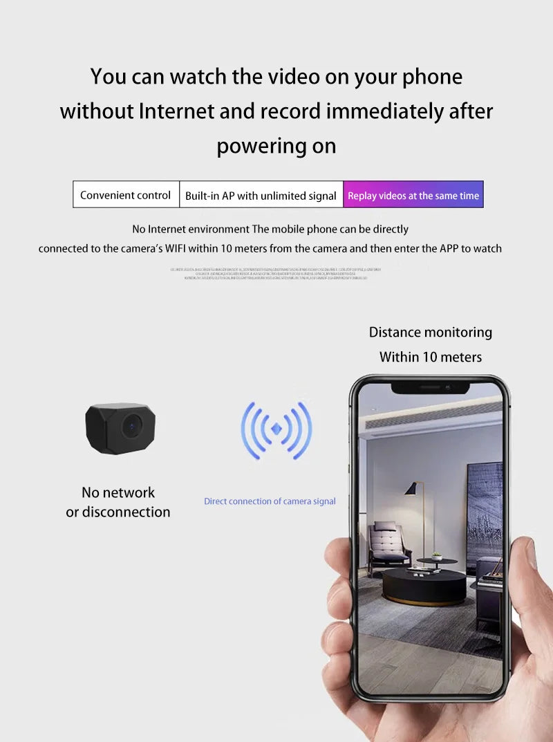 4K 1080P HD Mini WiFi Camera AP Hotspot Remote Monitor Portable Small Camcorder Home Security Surveillance Smart Camera 2026