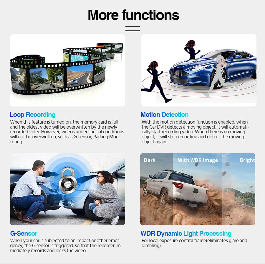 10 Inch Car DVR Car Touch Screen Video Recorder Dual 1080P Rearview Mirror Front and Rear HD Night Vision Camera Mirror