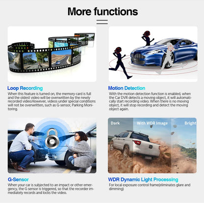 10 Inch Car DVR Car Touch Screen Video Recorder Dual 1080P Rearview Mirror Front and Rear HD Night Vision Camera Mirror