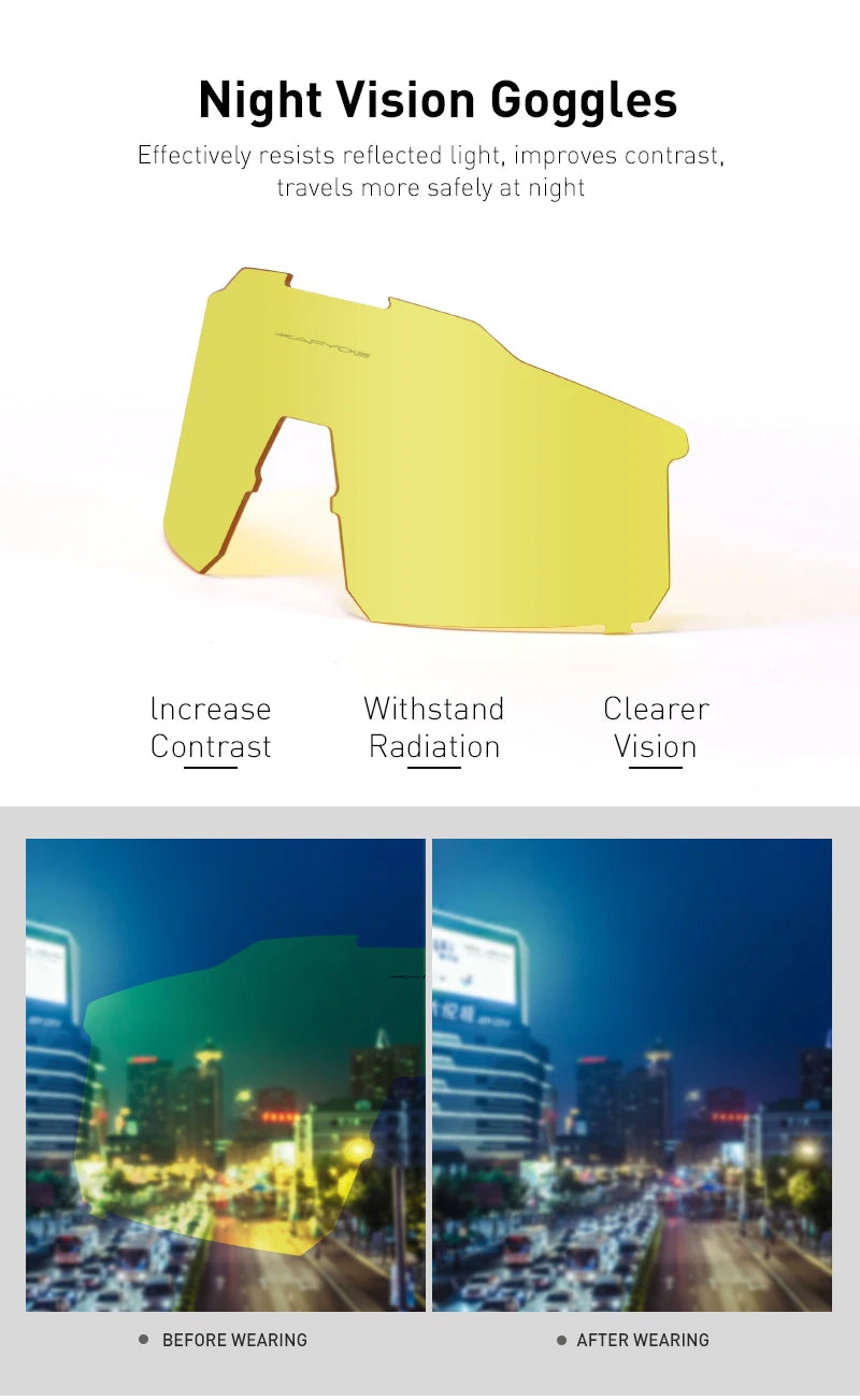 4 Lens Men Women Cycling Glasses Polarized Sport MTB Road Bike Goggles UV400 Bicycle Eyewear Fishing Running Driving Sunglasses