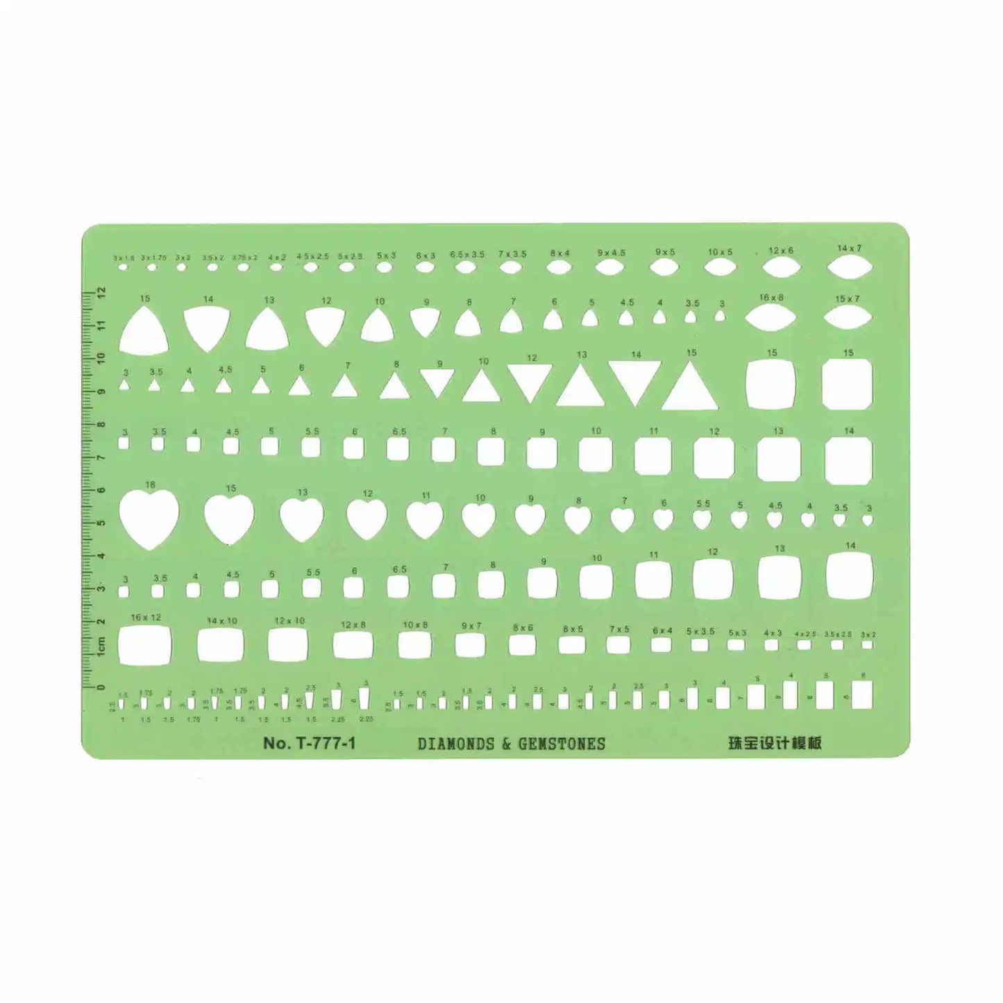 Jewelry Design Template Diamond Gemstone Drafting Ruler Kit Formwork Rulers Professional Designer Tools Supplies T-777-1 T-777-2