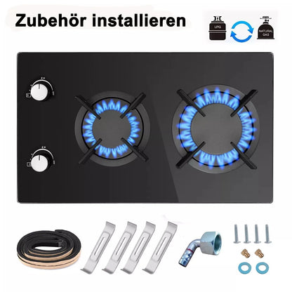 Topstrong 2 Burner Ceramic Glass Built-in Hob Natural Gas Propane Gas Hob YYEUGCT-B02