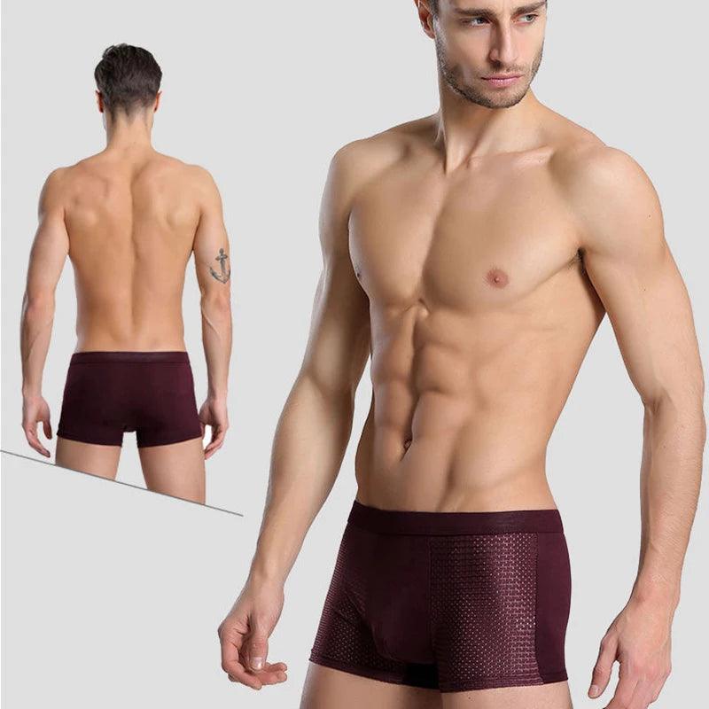 8pcs/set Men's Panties Ice Silk Mesh Men Underwear Breathable Men's Underpant Fashion Panties Male Solid Color Boxer Shorts