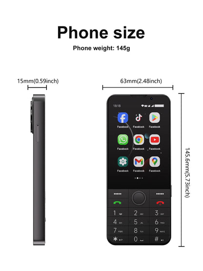 SERVO F26 PRO 3.5-inch Touch Screen Button Smartphone 4G LTE Dual SIM Android 11.0 2GB+16GB Play Store GPS Quick Dialing FM Flashlight Type-C Smart Phones