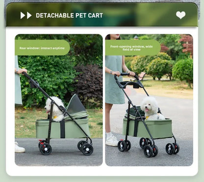 2026 New Lightweight Foldable Pet Stroller Teddy Cat Dog Handcart Outdoor Travel Cart for Small Pets